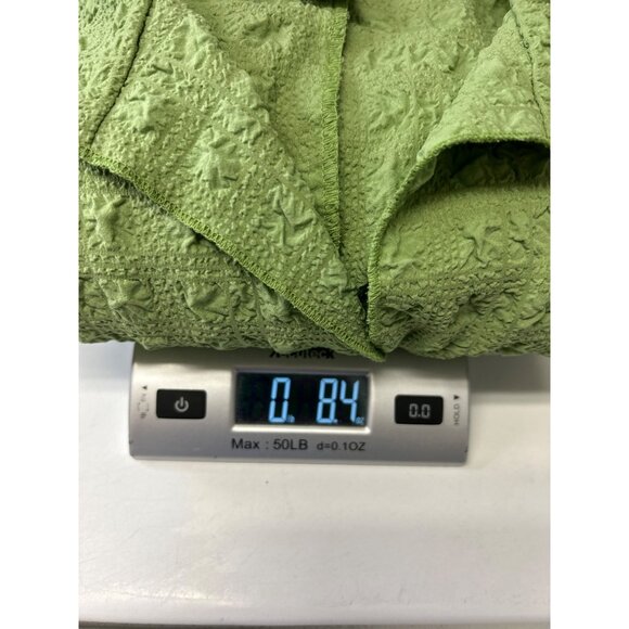 Rafael Womans Textured Lime Green Abalone Button-Up Plisse Shacket Blouse 2X - Picture 9 of 9